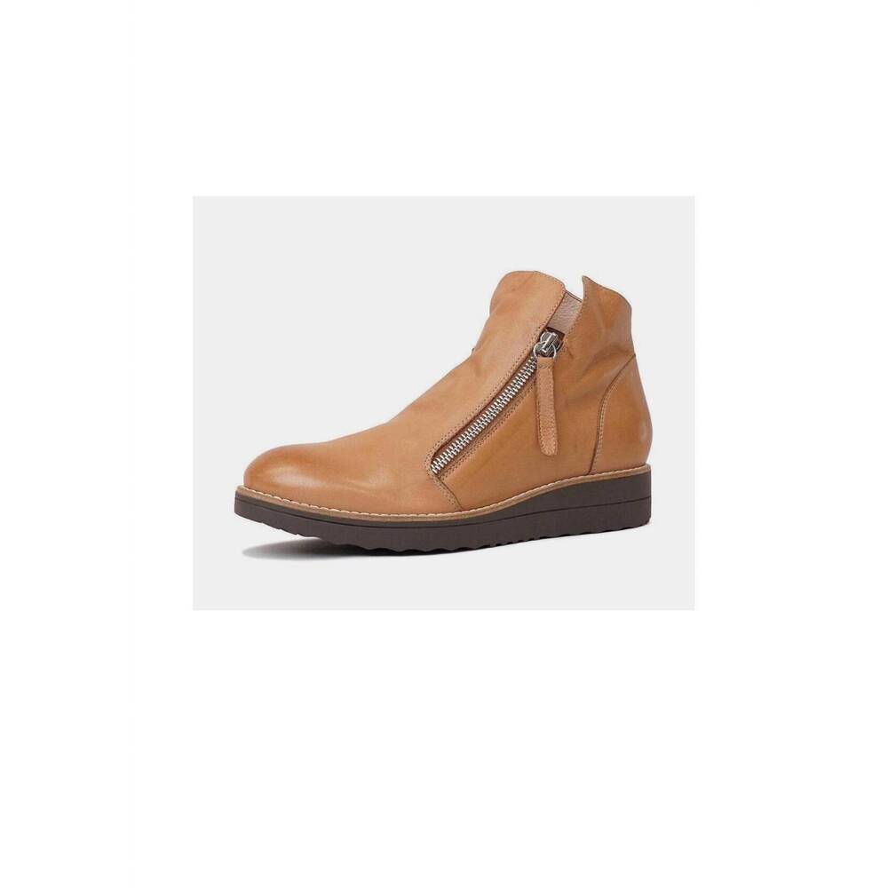 NEW DJANGO & JULIETTE women' oh my leather ankle boots in dark tan/choc sole